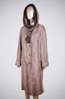 Пальто женское натуральная кожа цвет серый